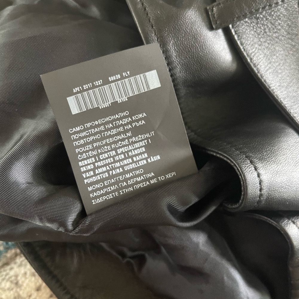 PRADA Oversized Black Biker Leather Jacket Size 42 - Picture 12 of 13